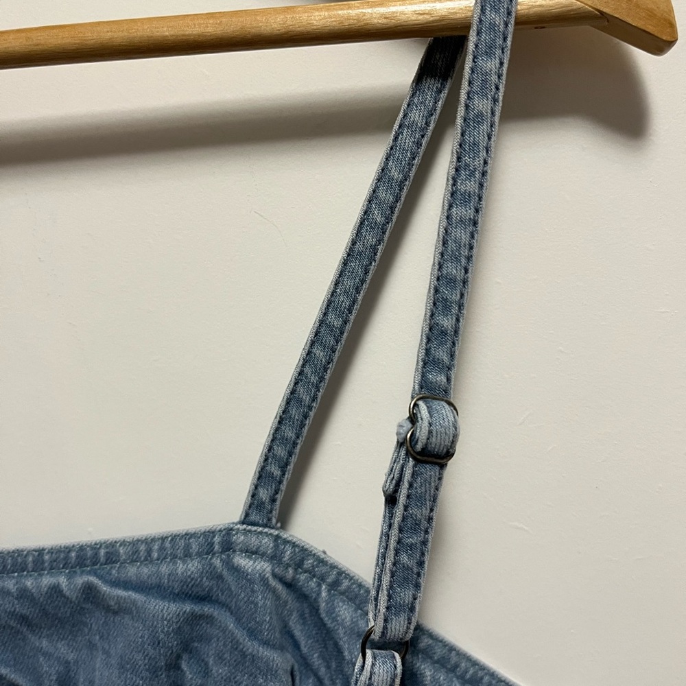 Pilcro Square-Neck Seamed Chambray Denim Midi Dress Women’s Size XS - Picture 9 of 9